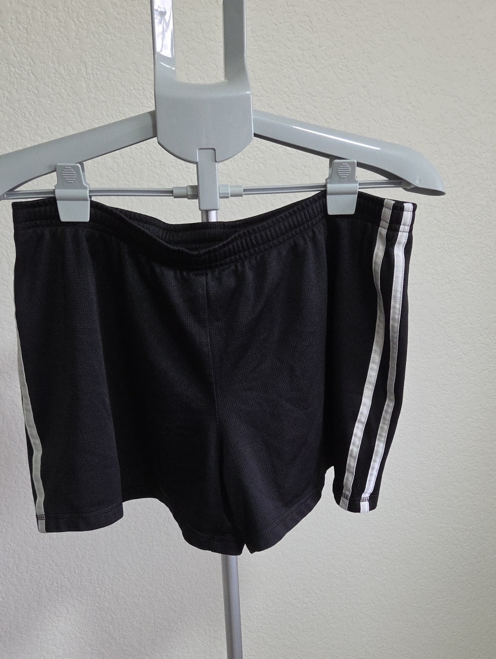 Champion Black Athletic Shorts with White Side Stripes